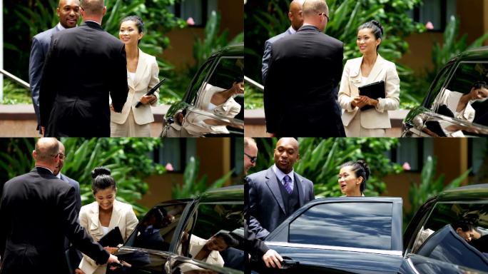 使用豪华轿车的高管