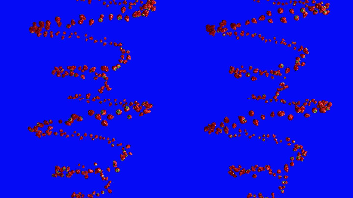 草莓呈螺旋状飞行