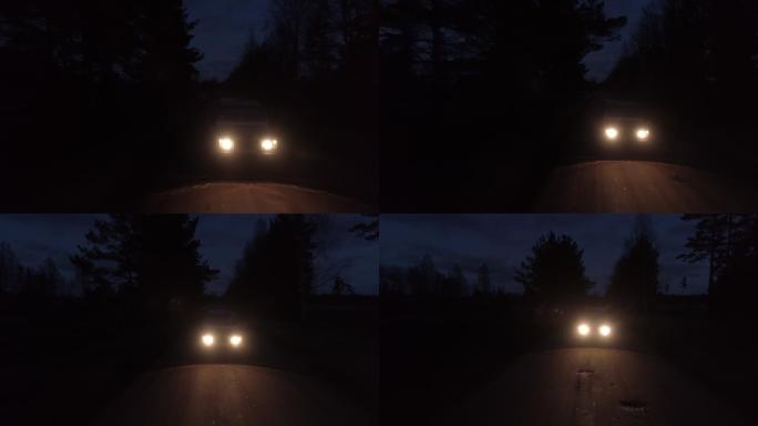 夜间驾驶灯光出行公路