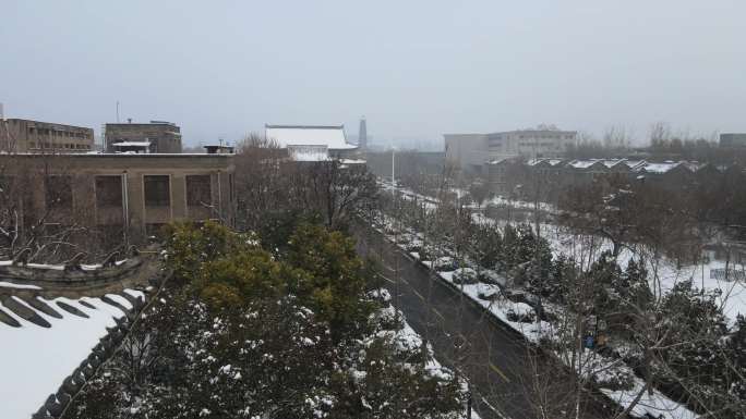 河南大学雪景冬季校园民国建筑群