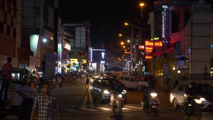 夜间班加罗尔市中心街道