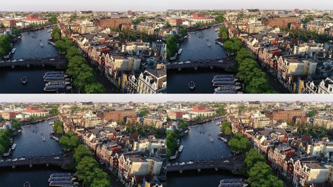 荷兰阿姆斯特丹城市建筑快速发展航拍延时国