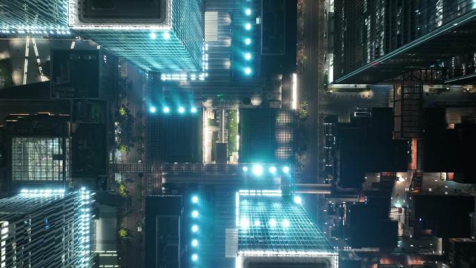 上海前滩科技感商务楼夜景