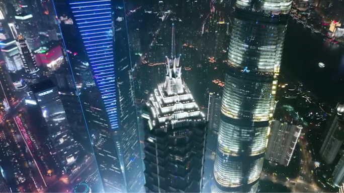 【4K60帧】上海金茂大厦夜景航拍