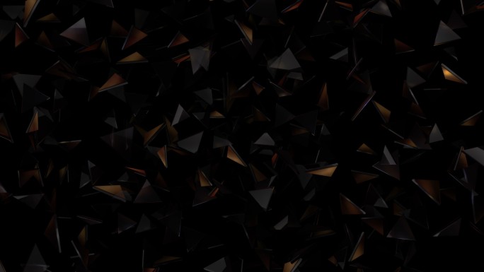 极简主义黑色背景三角形碎片动画暗黑视频