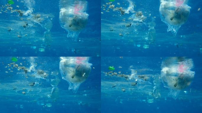 海洋垃圾航洋污染白色垃圾水下世界