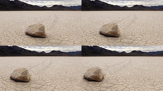 死亡谷著名的赛道干旱湖泊裂纹