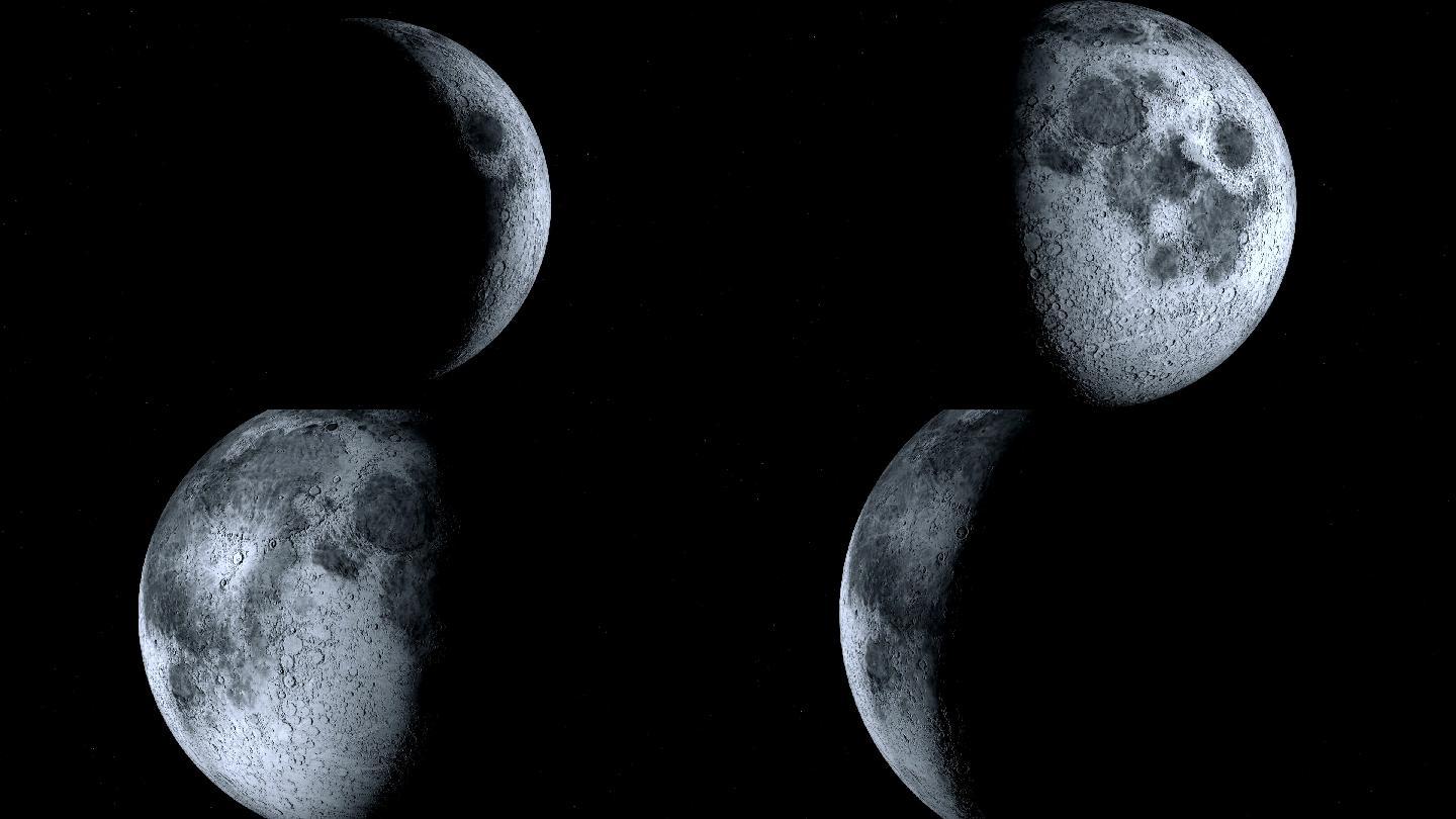 月球动画表面旋转凹凸不平