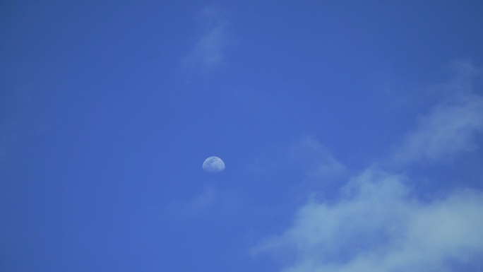 月亮 白云中的月亮 白天的月亮