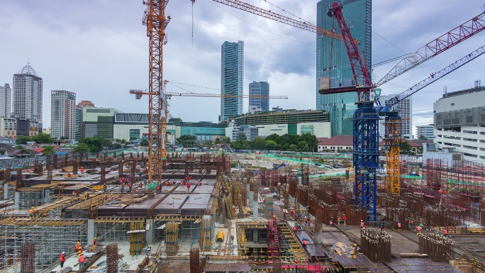 印尼延时建筑工地商砼浇筑脚手架施工队伍