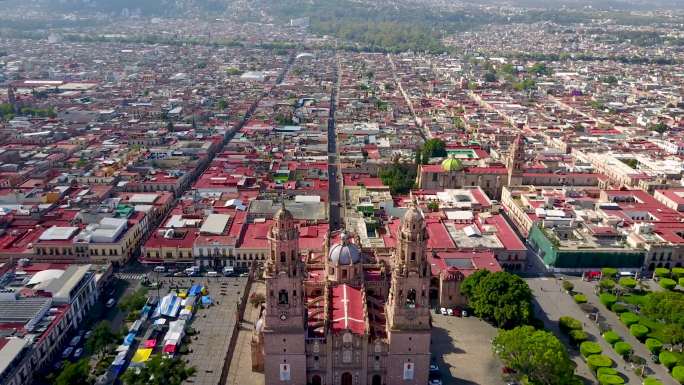 莫雷利亚大教堂国外外国墨西哥航拍地标异国
