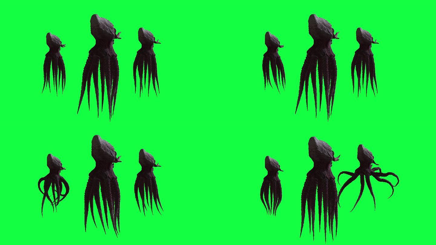 章鱼怪物的3d动画