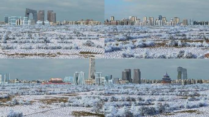 城市雪景