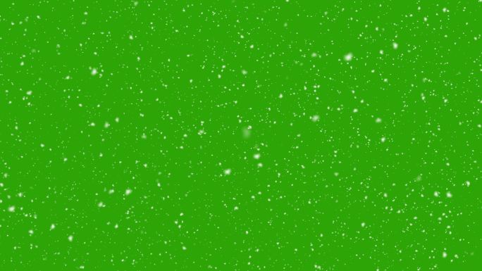 降雪在绿色屏幕背景上