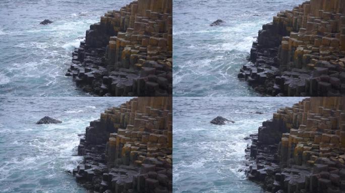 海浪沿着堤道拍打海岸线海枯石烂天涯海角