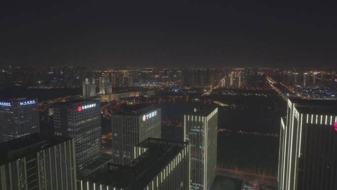 无锡金融街夜景航拍