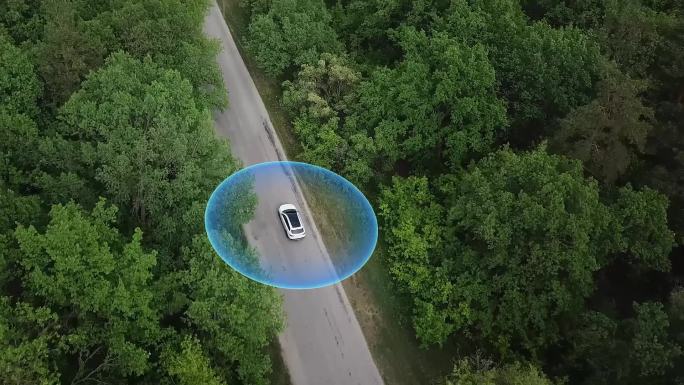 利用雷达信号对自动驾驶汽车进行跟踪拍摄