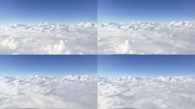云海飞机飞行主观视角白云蓝天