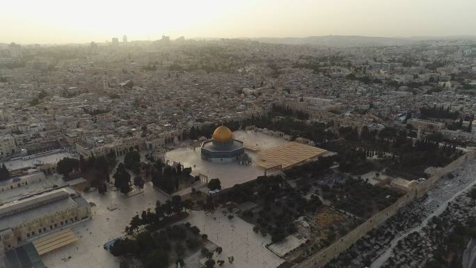 耶路撒冷城市航拍全球格局宗教信仰犹太教