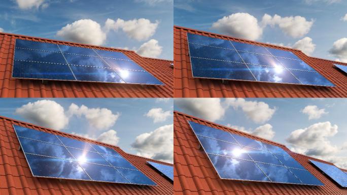 在屋顶安装太阳能电池板