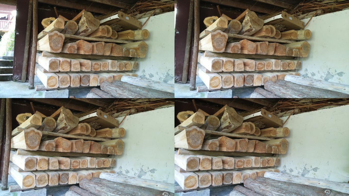 被砍伐下来做寿木的树木木头