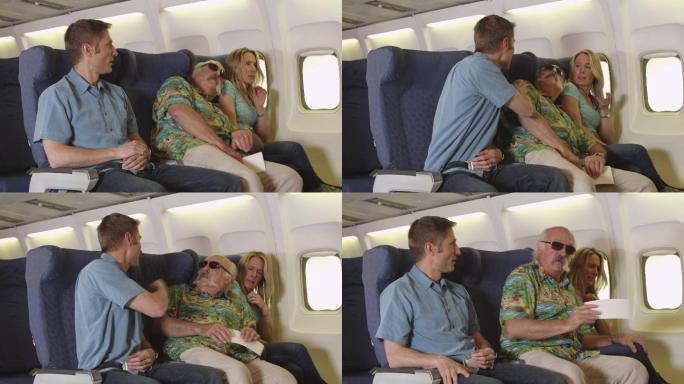 飞机上睡着的乘客不文明行为低素质老色鬼