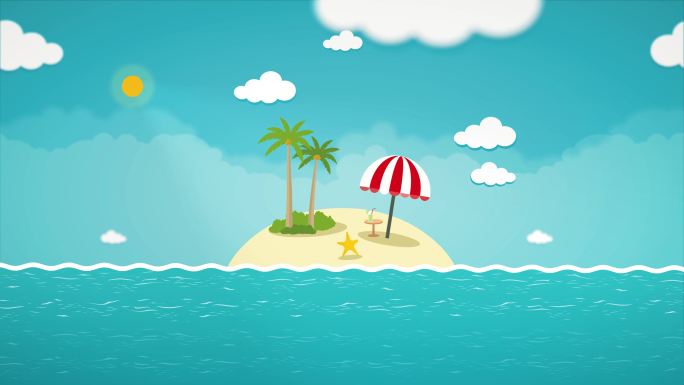热带度假小岛背景动画