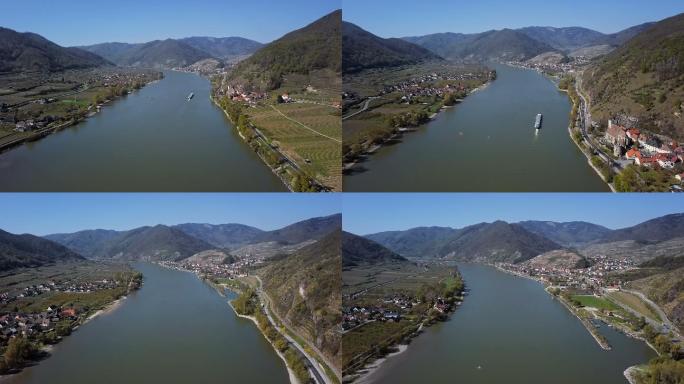 飞越奥地利斯皮茨附近瓦肖河谷的多瑙河