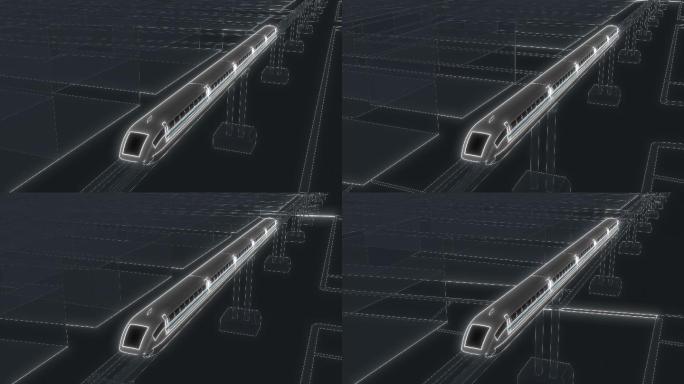 3d磁悬浮列车特效动画合成元素三维