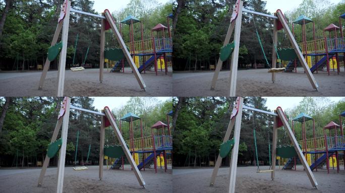 公园里的儿童游乐场空无一人