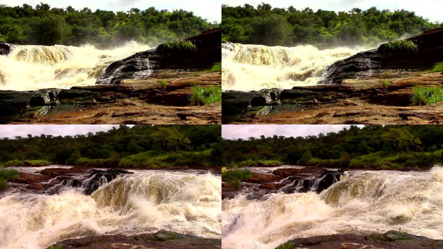 乌干达的尼罗河流经陡峭的急流