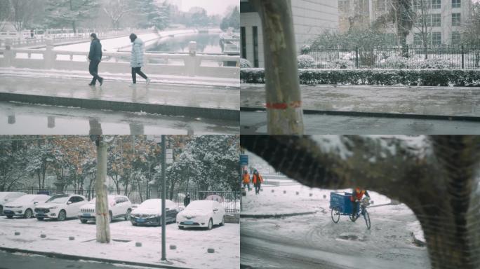 车窗外雪景