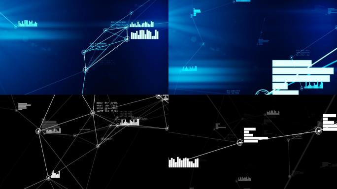 未来抽象蓝色网络和数据连接无缝动画