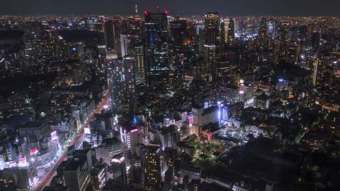 东京夜景日本东京长曝光城市街道