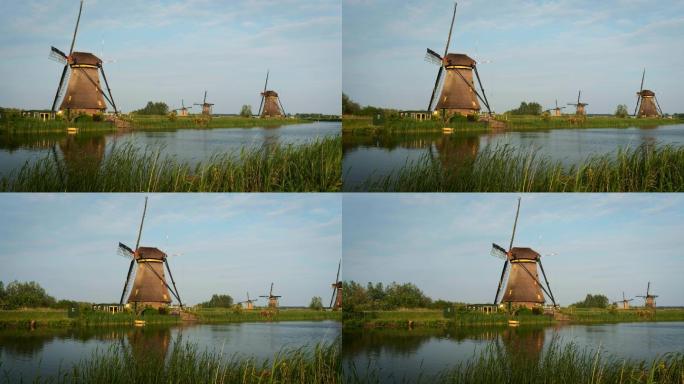 荷兰金德迪克的风车。