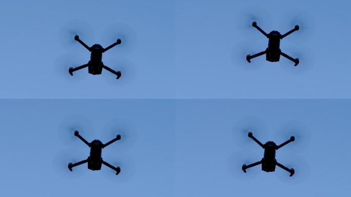 蓝天上飞行的无人机