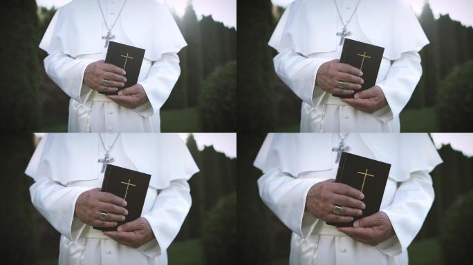 教皇拿着一本圣经耶稣天主教犹太教