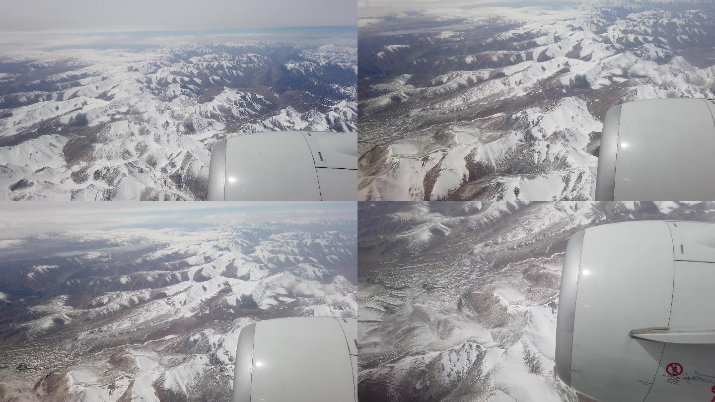 飞机飞过雪山