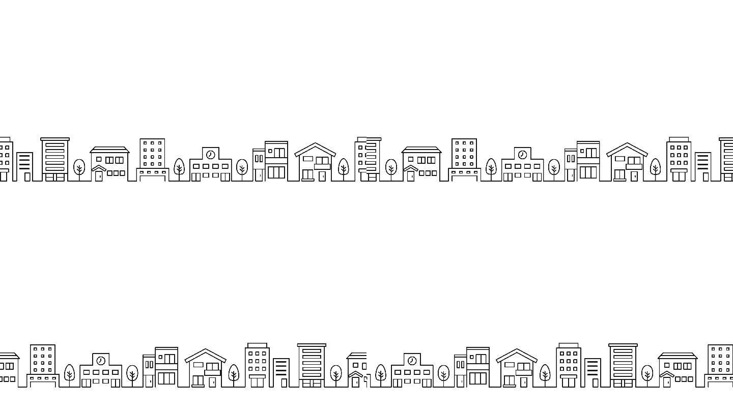 城市景观插图的简单循环动画视频