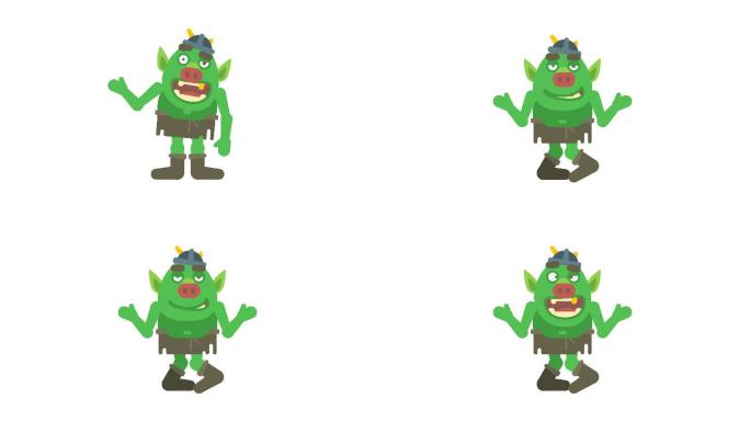 巨魔挥手跳舞巨魔-虚构人物可循环元素拟人