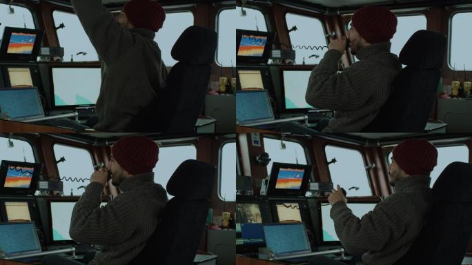 渔船船长驾驶舱信号通话呼叫