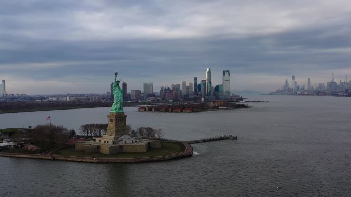 纽约市的自由女神地标建筑北美素材USA