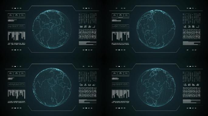 虚拟显示的行星地球用户界面HUD