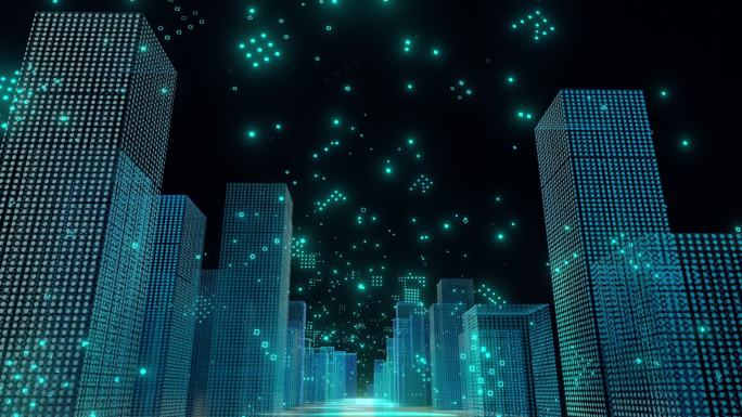 三维大厦背景城市街景模拟演示三维动画3D