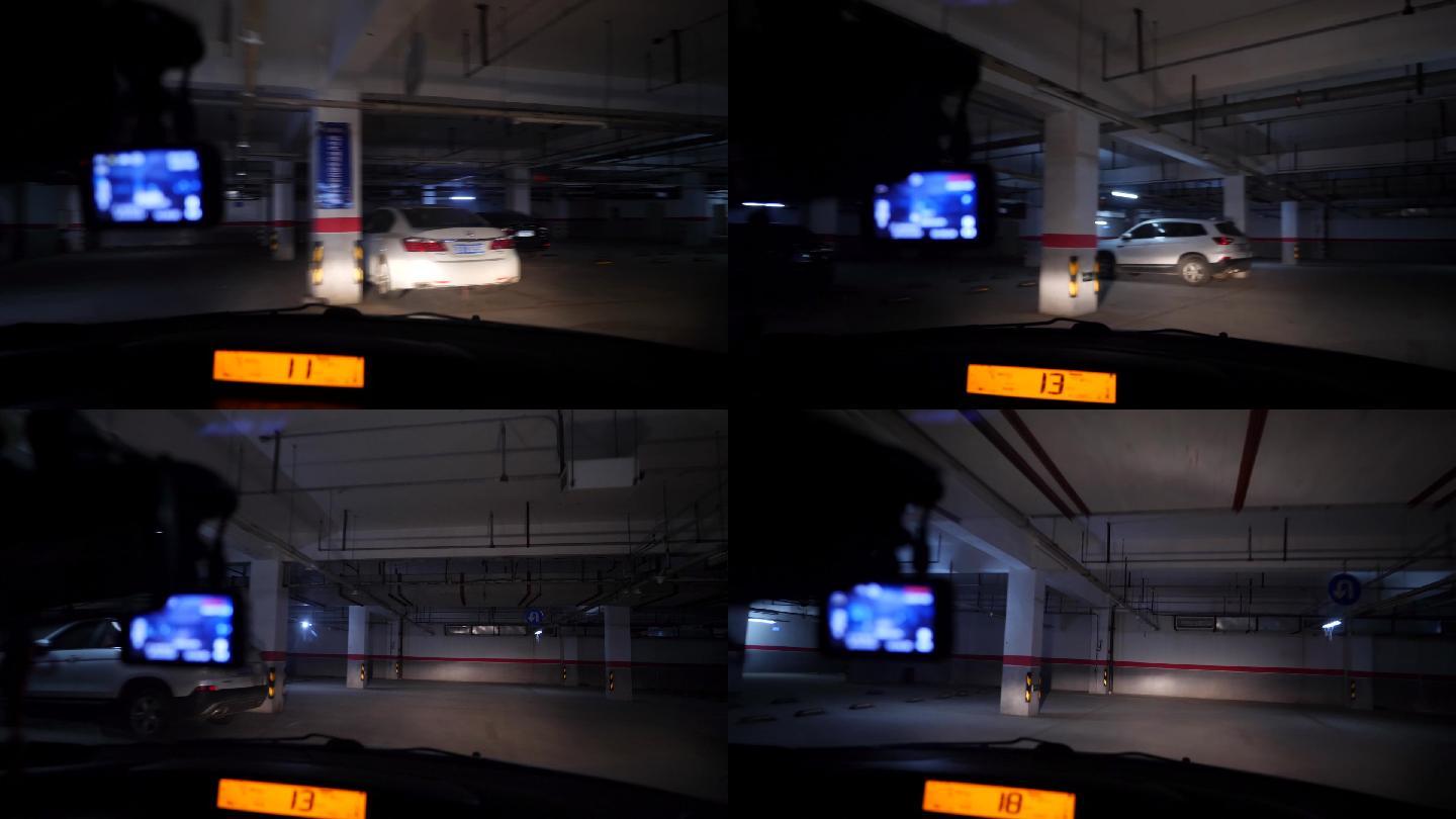 原创视频素材在地下停车场行驶