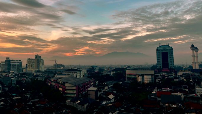 万隆市黎明鸟瞰图西爪哇东方巴黎亚非会议