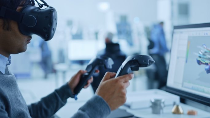 使用VR的工程师VR建模前沿科技