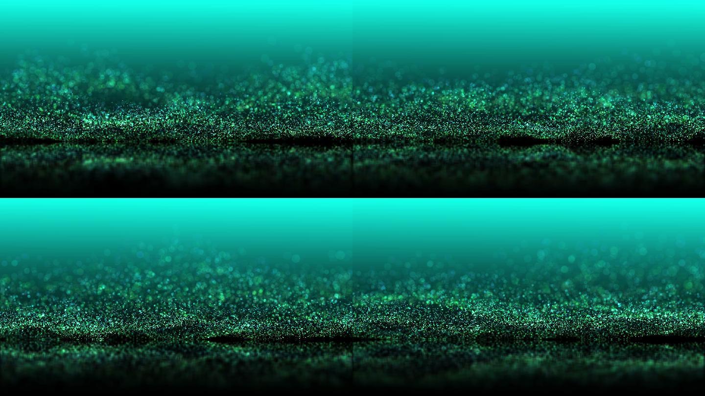尘波3D绿色粒子上升漂浮效果特效LED