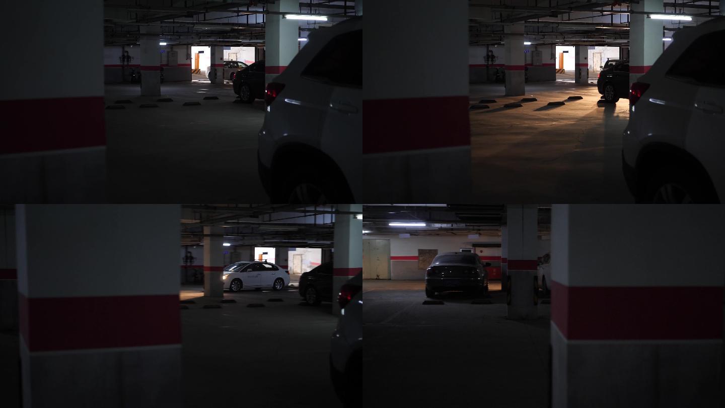 原创视频素材在地下停车场行驶