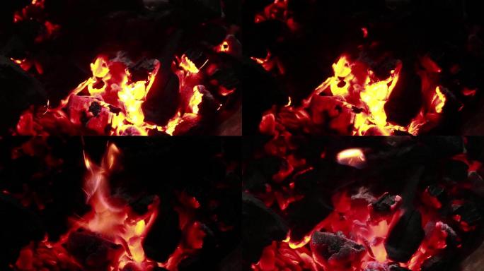 木炭燃烧视频